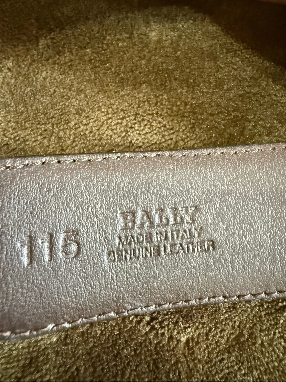 Bally Men's Silver and Black Rectangular Logo Buckle Belt